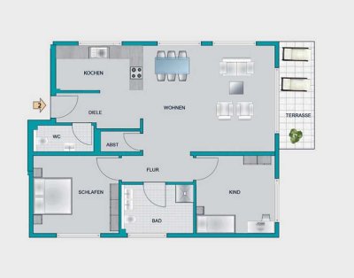 Erdgeschosswohnung mit privatem Garten