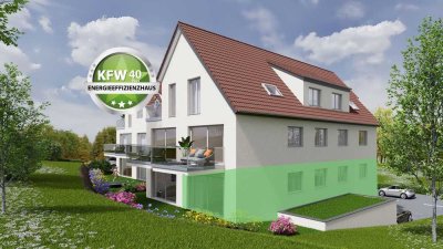 Helle 3,5 Zimmerwohnung mit Gartenanteil -barierrefrei KfW40 NH (WE1)