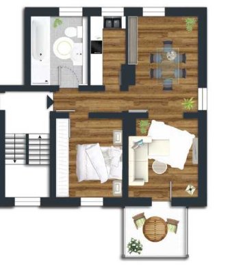 Schöne, sanierte 2,5 ZKB mit Balkon