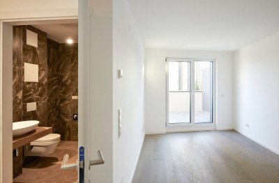 Sonnige 2-Zimmer-Terrassenwohnung in grüner Oase nahe der Donau!
ERSTBEZUG!