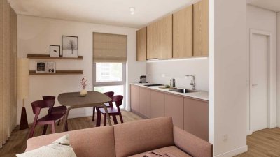 Möbliertes Studio Plus Medium mit Gemeinschaftsflächen: Padelplatz, Fitness, Dachterrasse & mehr