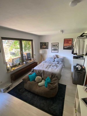 Gut gelegene 1-Zimmer-Erdgeschosswohnung mit Terrasse und Einbauküche in Ostfildern-Nellingen