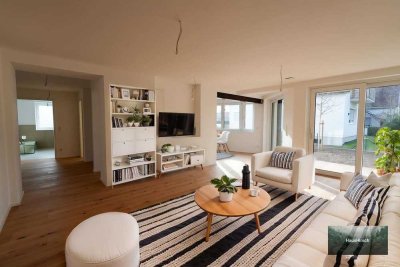 Großzügiges luxuriöses Neubau-Wohnen mit Terrasse, eigenem Garten & vielseitigem Souterrainbereich