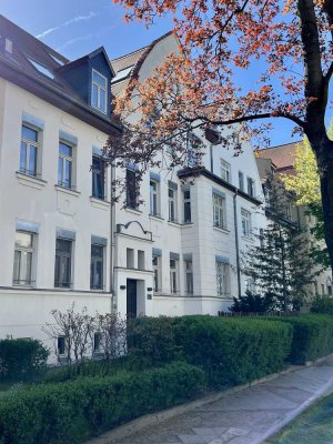 Vermietet: Traumhafte 3-Zimmer-Wohnung mit eigenem Gartenanteil im Villenviertel Leutzsch!