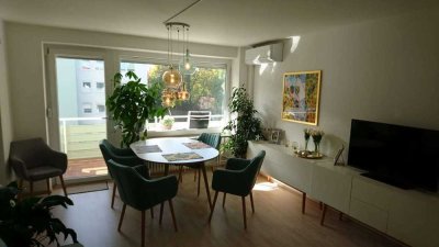 Vollmöblierte 1-Zi.-Wo.;Süd-West-Balkon, ruhige Lage (Isar), Küche, Geschirrsp., Waschm., Klimaanl.