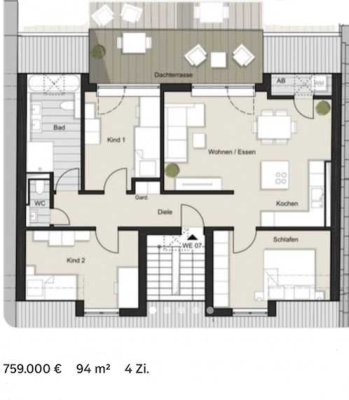 Moderne Penthousewohnung mit großer Dachterrasse im Herzen der Stadt!