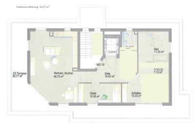 Exklusives Penthouse mit 3 Zimmer und Dachterrasse