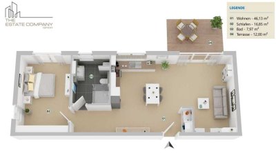 Charmante 2-Zimmer-Wohnung mit Terrasse und Garten