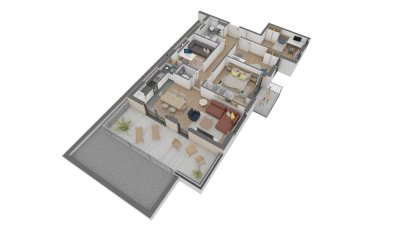 Attraktive 5,5 Zimmer-Wohnung im DG mit Dachterrasse und Balkon