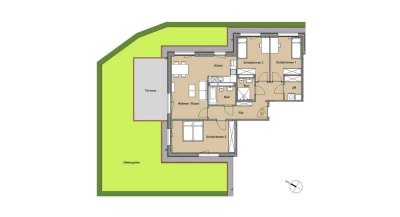 familienfreundliche 4Zimmer mit Gästeduschbad und Wannenbad, Mietergarten und offenem Wohn-Essbereic