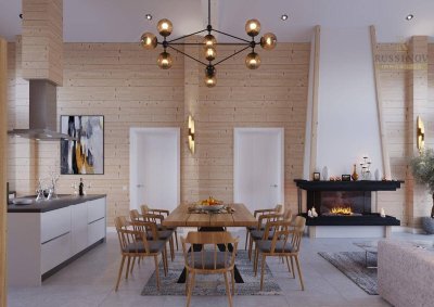 Natürlich Wohnen: Vollholz-Bungalow mit Sauna &amp; großem Grundstück