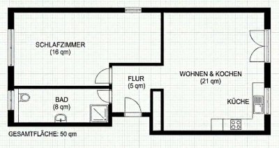 Helle 2-Zimmer-Wohnung in zentraler Lage