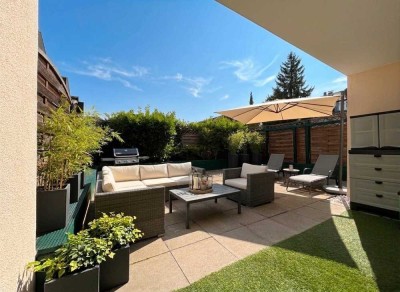 Renovierte City-Oase: 3 Zimmer mit großer Gartenterrasse & TG, PROVISIONSFREI