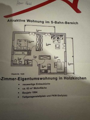 Schöne 2-Zimmer-Wohnung mit Balkon und Einbauküche in Holzkirchen