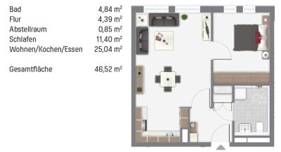 Exklusive, neuwertige 2-Zimmer-Erdgeschosswohnung mit Einbauküche in Bonn