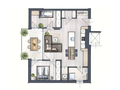 3-Zimmer Dachgeschosswohnung mit großer Terrasse