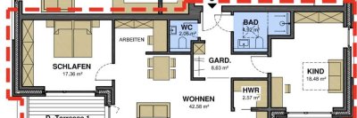 Erstbezug: Exklusive 3-Zimmer-Wohnung mit zwei Dachterrassen