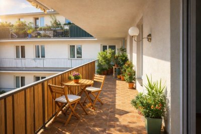 SONNIGER NEUBAUHIT in der Neustiftgasse - Freier Mietzins - 3 Zimmer - ca. 78m² gew. NFL - große Loggia - 5. Liftstock - Hofruhelage - Mariahilfer Straße