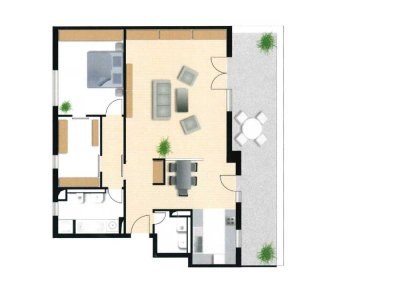 Helle, gepflegte Penthouse-Wohnung in ruhiger Lage