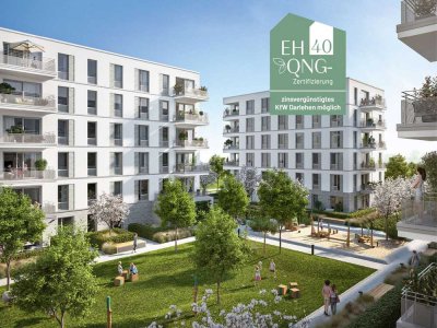 KfW-förderfähige, familienfreundliche 4-Zi.-Whg. mit offenem Wohn-/Kochbereich und Balkon in Toplage