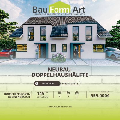 Familienglück in Kleinenbroich-Schlüsselfertige Doppelhaushälfte (145m2) mit Süd-West-Garten