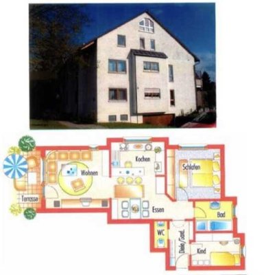 Geschmackvolle 3,5-Raum-Hochparterre-Wohnung mit Terrasse und EBK in Kirchheim