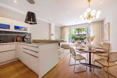Moderne 2-Zimmer-Gartenwohnung mit Wintergarten und Deckenhöhen von 2,80m