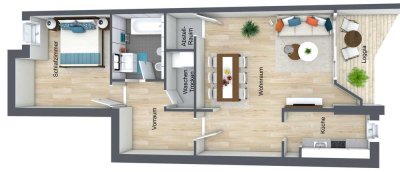 Attraktive 2,5-Zimmer Wohnung mit Logia im 3. OG