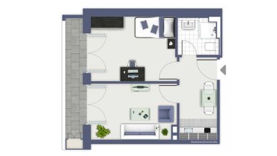 Exklusive 2-Zimmer-Wohnung mit Balkon und Einbauküche im Campo Novo in Freiburg im Breisgau