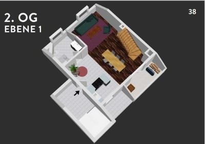 Exklusive 2,5-Raum-Maisonette-Wohnung mit Balkon in Köln