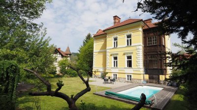 8600 Bruck an der Mur: Traumhafte Gründerzeit-Villa mit schönem Garten und beheizbaren Pool