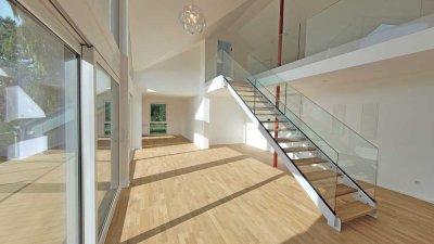 Neubau Maisonette Wohnung mit großer Dachterrasse und Blick auf den Drachenfels