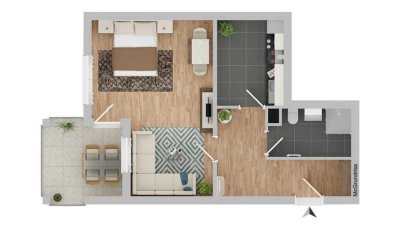 Geschmackvoll möblierte  1-Zimmer-Wohnung in Speyer