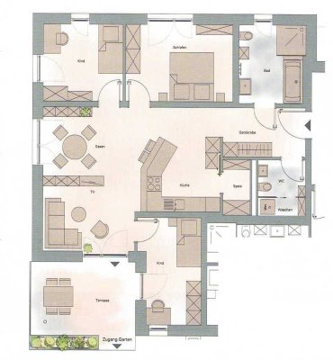 Attraktive 4-Zimmer Terrassenwohnung mit Garage in Krumbach (Schwaben)