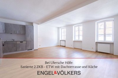 Bei Ufersche Höfe: Sanierte 2 ZKB - ETW mit Dachterrasse und Küche