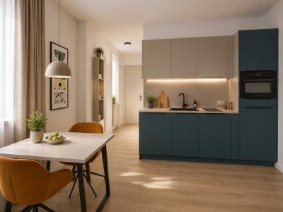 Charmante 2-Zimmer-Neubauwohnung mit Balkon und Einbauküche