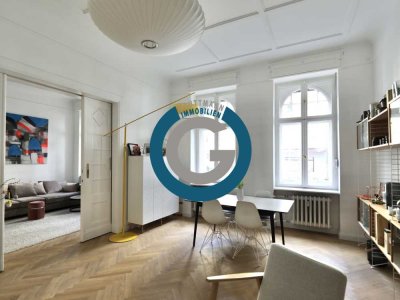 REPRÄSENTATIVER, MODERNISIERTER ALTBAU - 2 BÄDER, FISCHGRÄTEN-PARKETT & 25m² TERRASSE - BESTLAGE