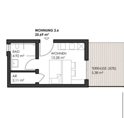 Moderne 1-Zimmer-Wohnung mit Terrasse ab 01.08.2025