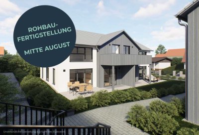 ROHBAU FERTIGGESTELLT - Neubau Doppelhaushälfte in ruhiger Wohnlage