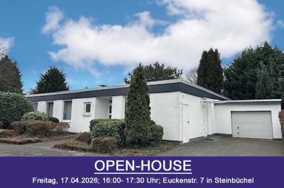 OPEN-HOUSE am 17.04.2026: Freistehender Bungalow mit 689 m² Gartenparadies