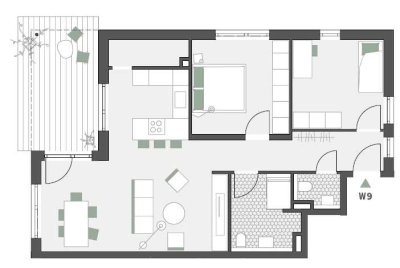 Einmalige 3,5 Zimmer Wohnung mit Loggia