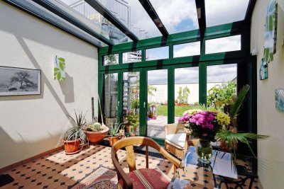 Befristet! Penthouse mit Wintergarten, Garten und Dachterrasse!