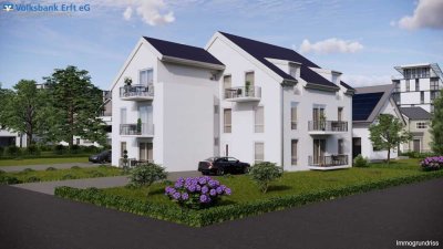 Reserviert! Neubaukomfort: Exklusive 2-Zimmer-Wohnung im 1. Obergeschoss mit Aufzug; Balkon; und PKW