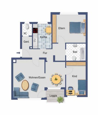 Helle 3 Zimmer-Wohnung in Wiesbaden-Bierstadt!