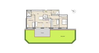 helle 4 Zimmer mit Garten, 2 Bäder, offene Wohnküche und zusätzlicher Abstellraum