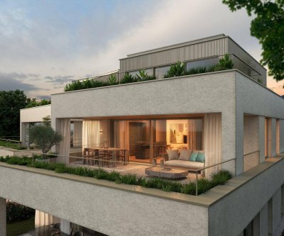 ERSTBEZUG IN RUHELAGE AIGEN: Großzügige Terrassenwohnung mit weitläufigen Freiflächen.