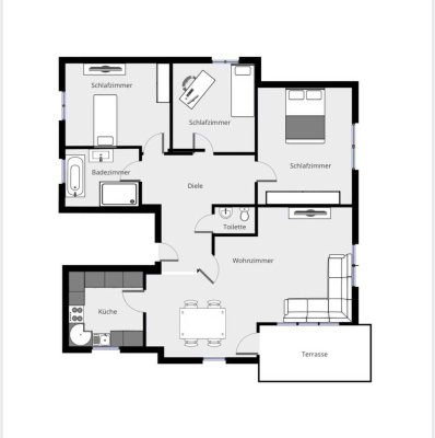 Attraktive 5-Zimmer-Maisonette-Wohnung mit Terrasse und Garten