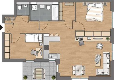 Erdgeschoss mit Terrasse!