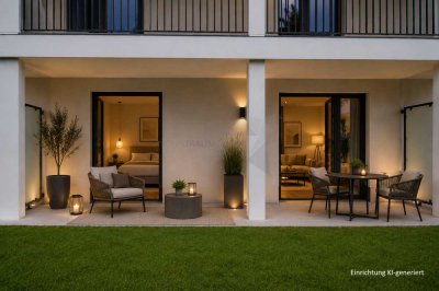 Wunderschöne 2 Raum EG-Wohnung mit Terrasse, Einbauküche und tollem Bad (barrierefrei-Rolligerecht)