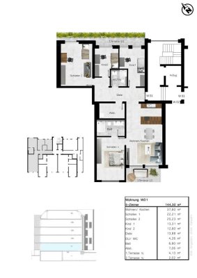 5 Zimmer Neubauwohnung in Wuppertal Quartier Rott ohne Staffel oder Indexmiete